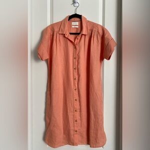 J.Crew Relaxed Fit Linen ShirtDress Distant Sunset Size Small